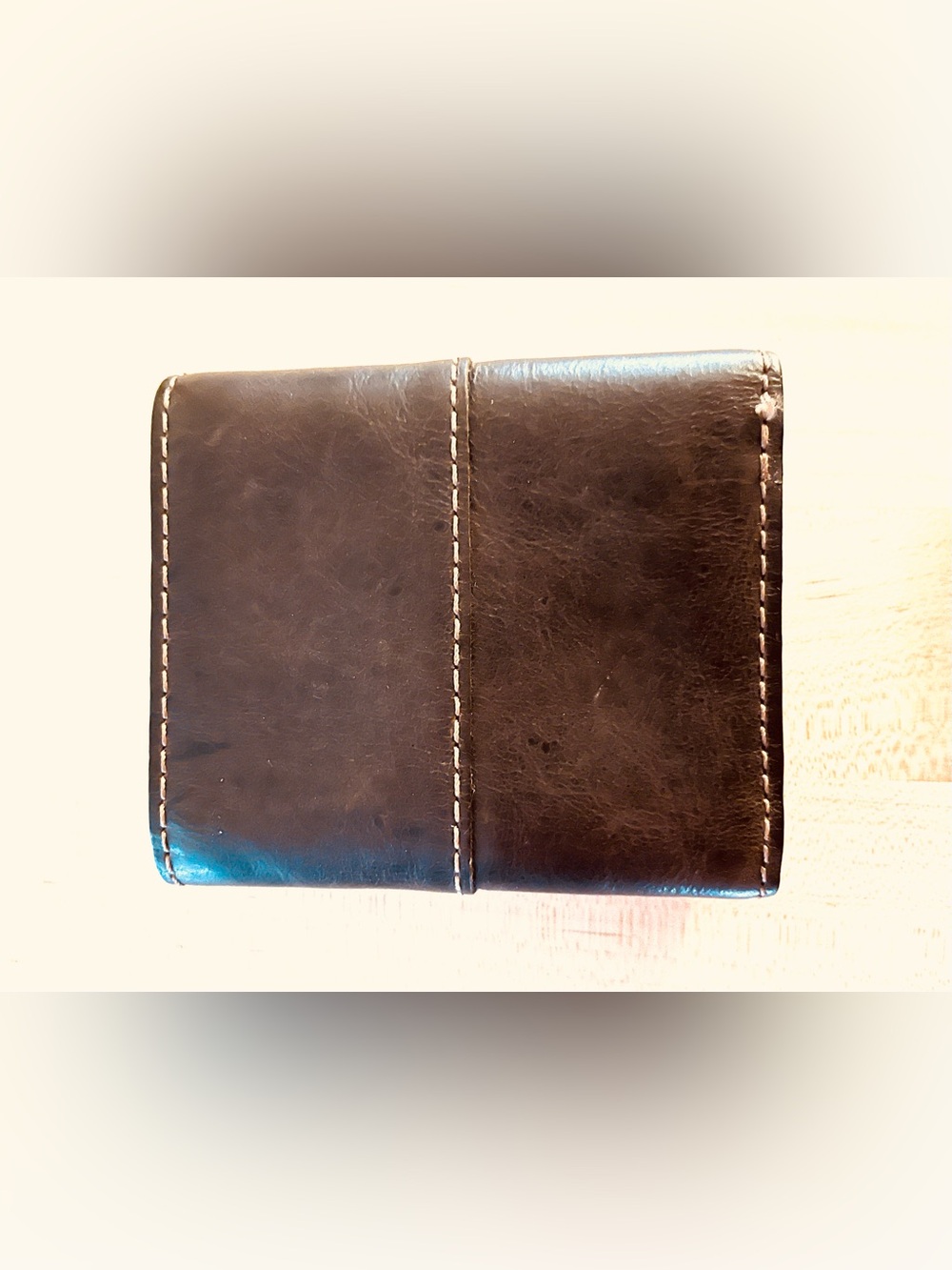 Fossil Classic Brown Leather Wallet, L 4” x H 3.5”